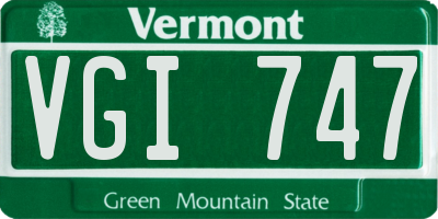 VT license plate VGI747
