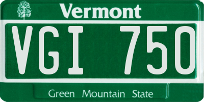 VT license plate VGI750