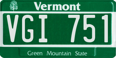 VT license plate VGI751