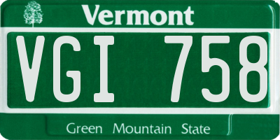 VT license plate VGI758