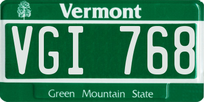 VT license plate VGI768