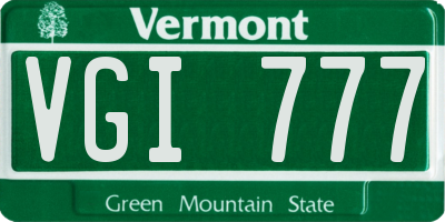 VT license plate VGI777