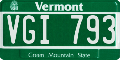 VT license plate VGI793