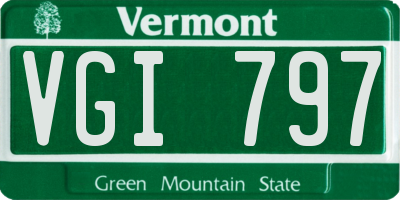 VT license plate VGI797