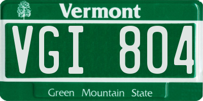 VT license plate VGI804