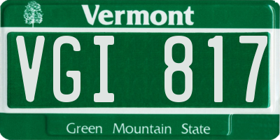 VT license plate VGI817