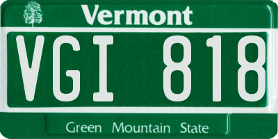 VT license plate VGI818