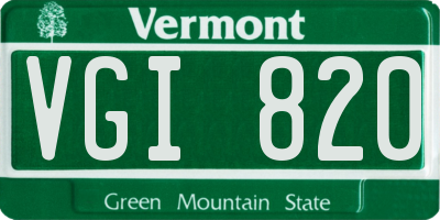 VT license plate VGI820