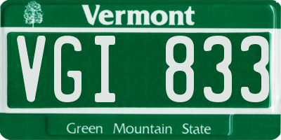 VT license plate VGI833