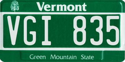 VT license plate VGI835
