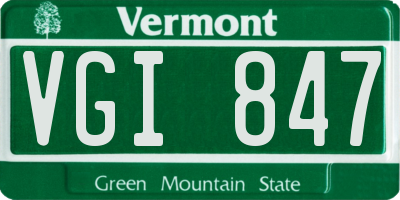 VT license plate VGI847