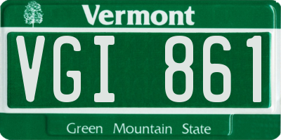 VT license plate VGI861