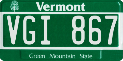 VT license plate VGI867