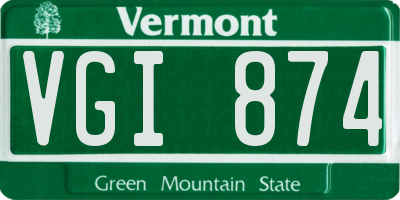 VT license plate VGI874