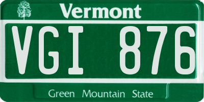VT license plate VGI876