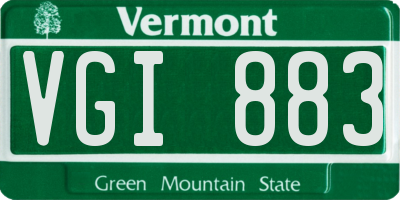 VT license plate VGI883