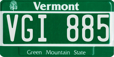 VT license plate VGI885