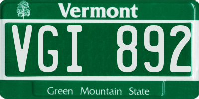 VT license plate VGI892