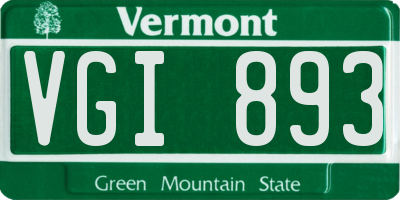 VT license plate VGI893