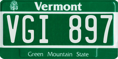 VT license plate VGI897