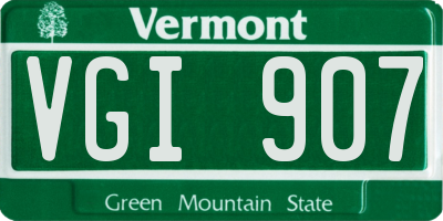 VT license plate VGI907