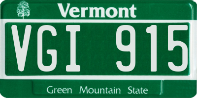 VT license plate VGI915