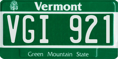 VT license plate VGI921
