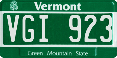 VT license plate VGI923
