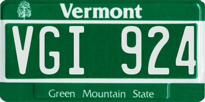VT license plate VGI924