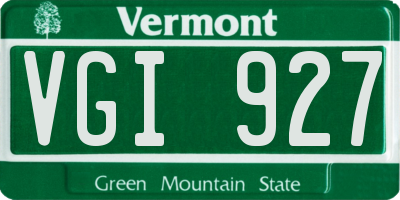 VT license plate VGI927
