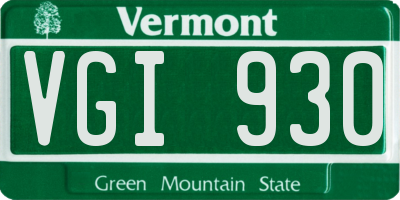 VT license plate VGI930