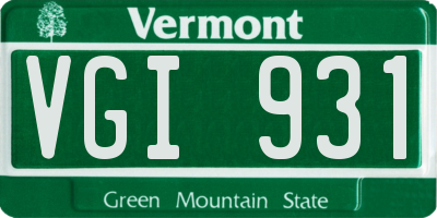 VT license plate VGI931