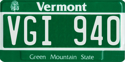 VT license plate VGI940