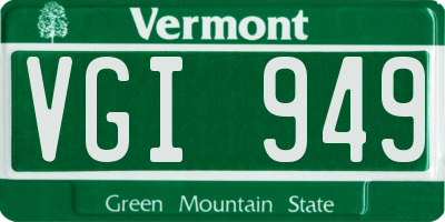 VT license plate VGI949