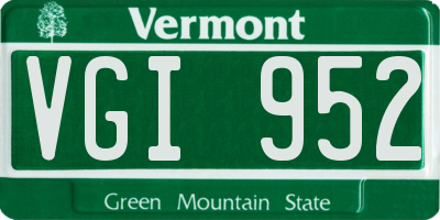 VT license plate VGI952