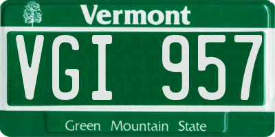 VT license plate VGI957