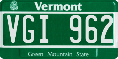 VT license plate VGI962