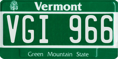 VT license plate VGI966