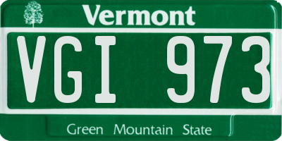 VT license plate VGI973