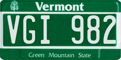 VT license plate VGI982