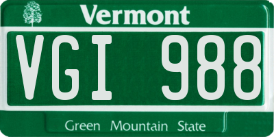 VT license plate VGI988