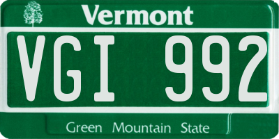 VT license plate VGI992