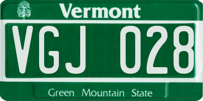 VT license plate VGJ028