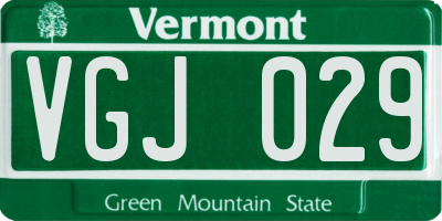 VT license plate VGJ029
