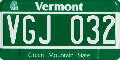 VT license plate VGJ032