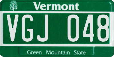 VT license plate VGJ048