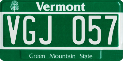 VT license plate VGJ057