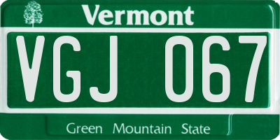 VT license plate VGJ067