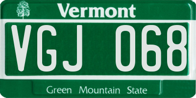 VT license plate VGJ068