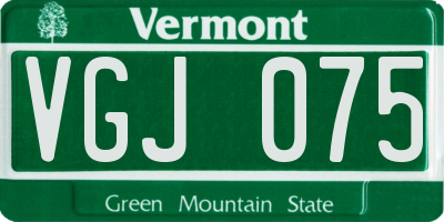 VT license plate VGJ075